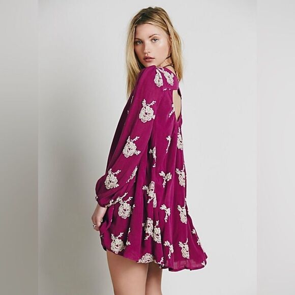 Free People embroidered Austin minidress size XS cottagecore boho festival - Picture 1 of 5
